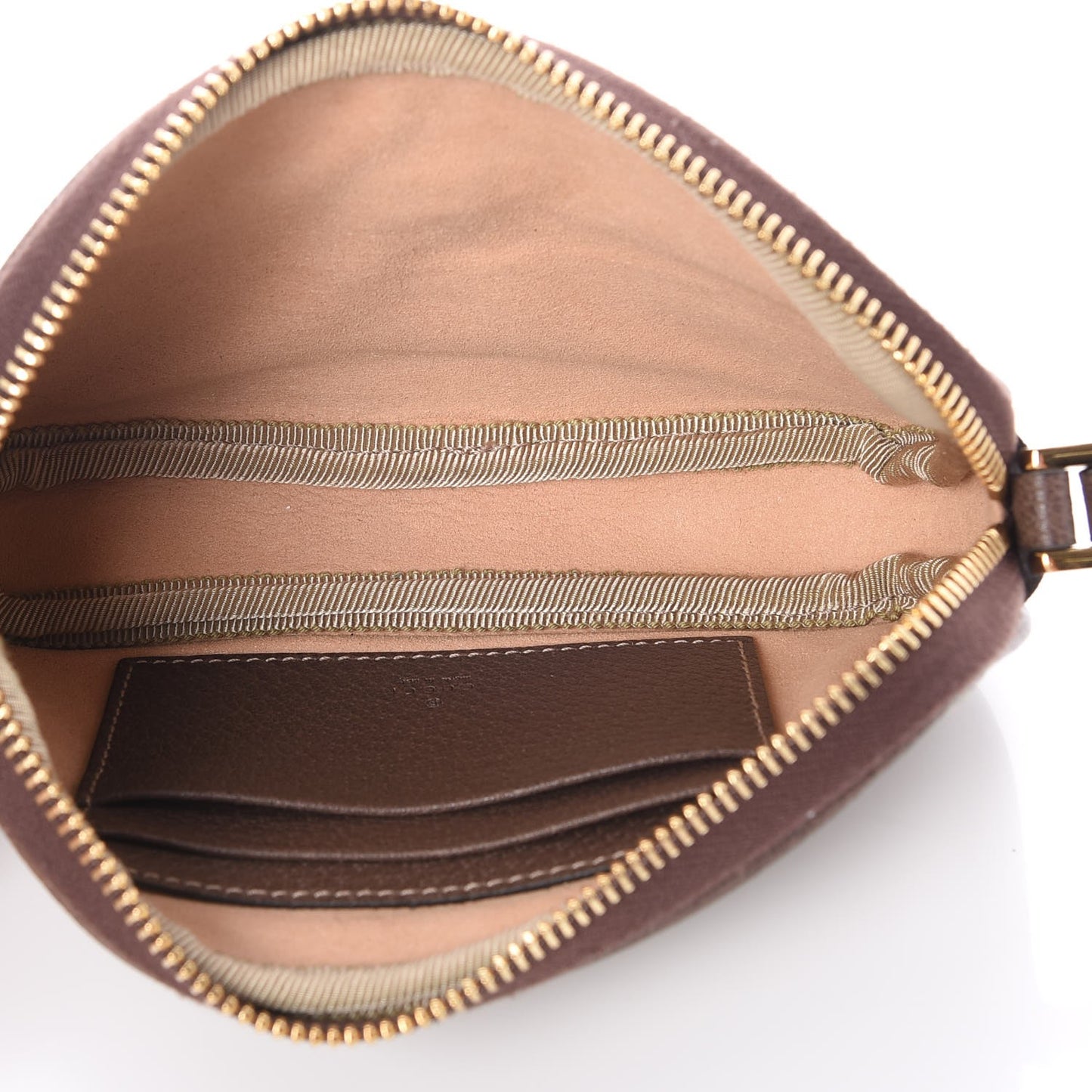 GG Supreme Monogram Ophidia Phone Case Wristlet Brown