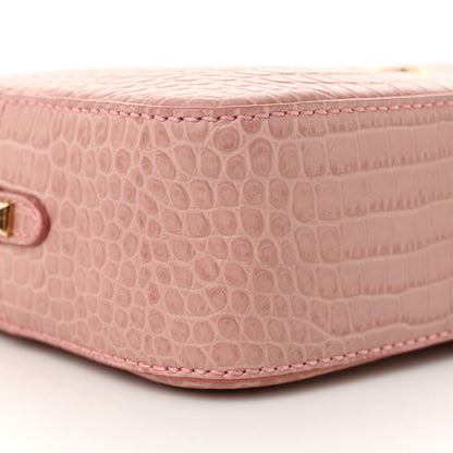 Jimmy Choo Calfskin Crocodile Embossed Varenne Camera Bag Blush 8 of 10