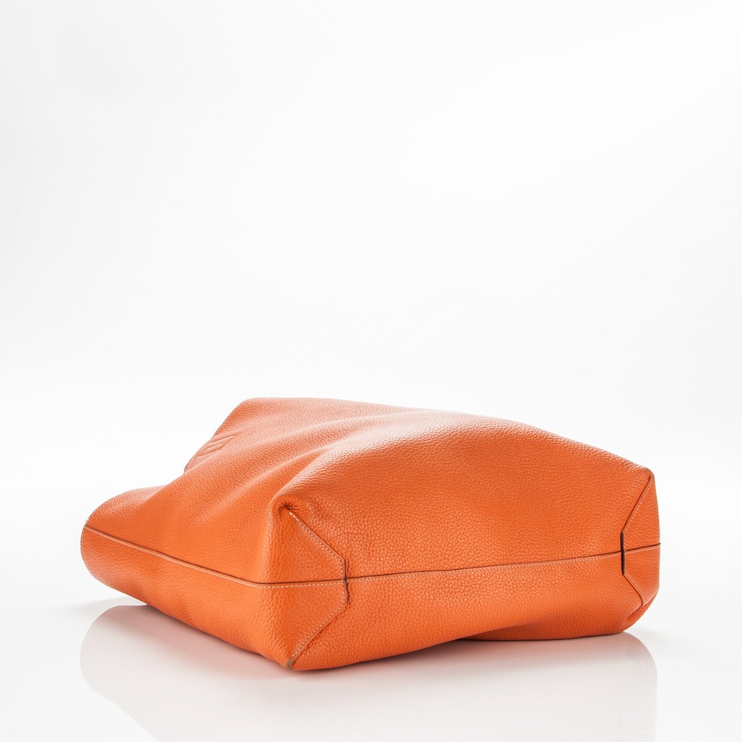 Taurillon Clemence Double Sens 36 Reversible Tote Gold Orange