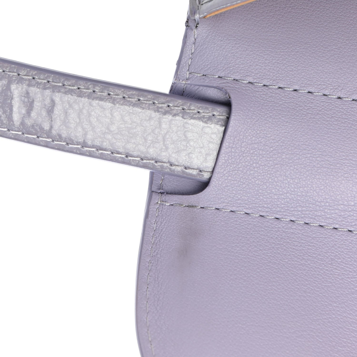 Delvaux Patent Grained Calfskin Mini Brillant Satchel Light Purple 13 of 13