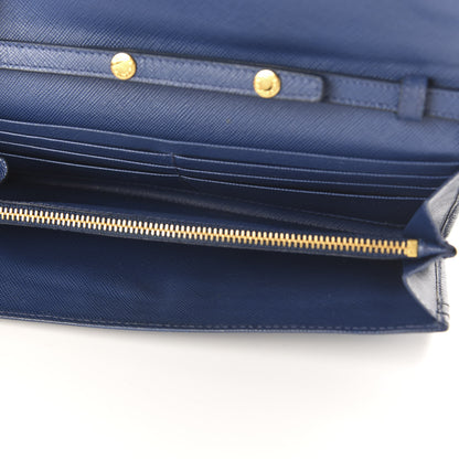 Prada Saffiano Metal Oro Chain Wallet Bleuette 5 of 9