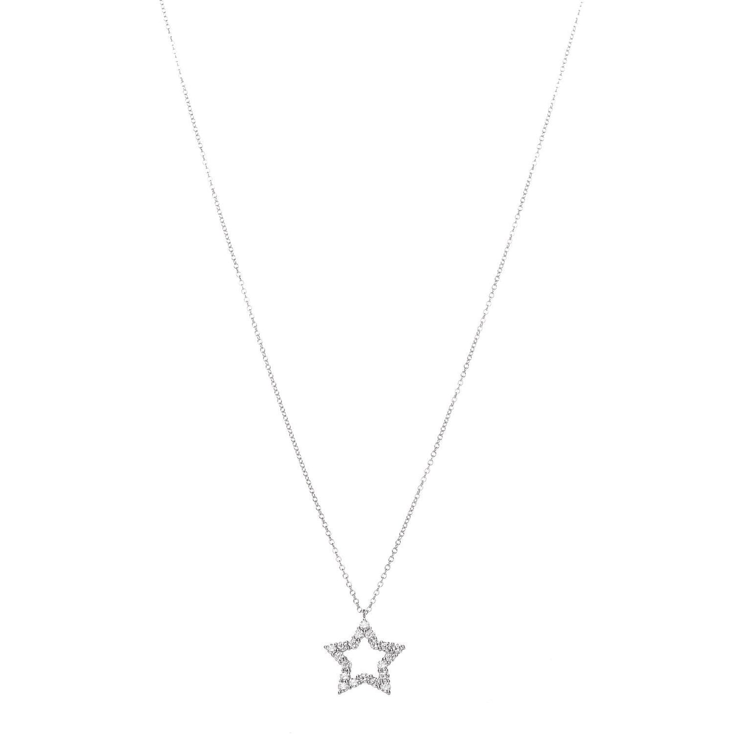 Platinum Diamond Star Pendant Necklace