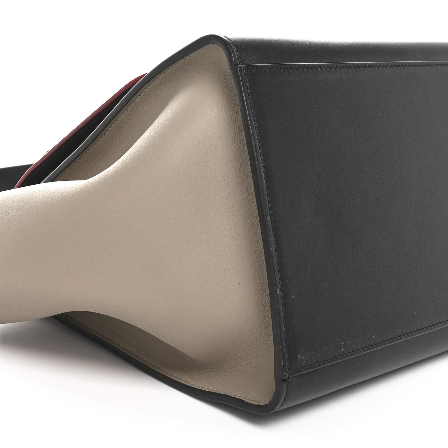 Celine Snakeskin Calfskin Medium Trapeze Red Black 8 of 10