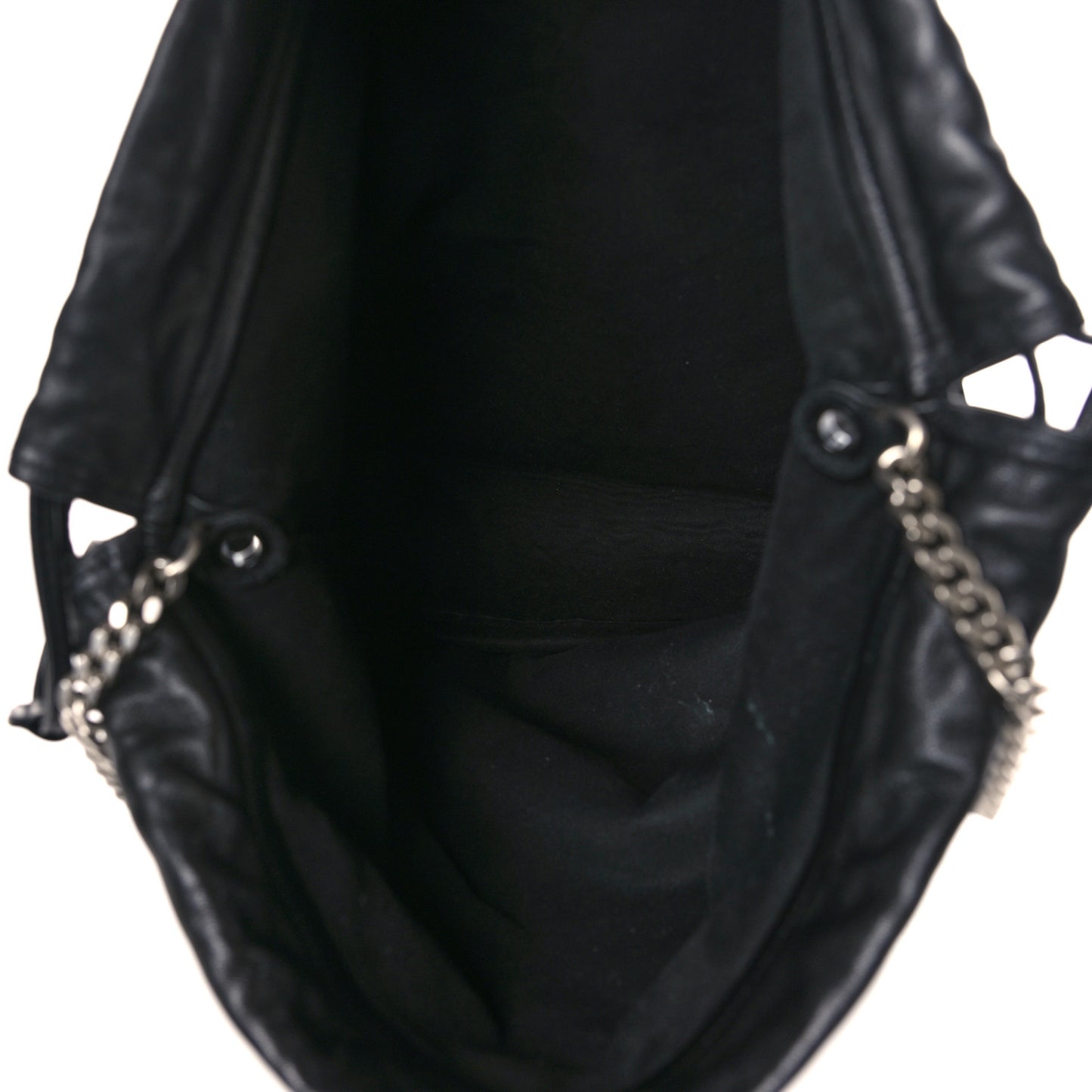 Lambskin Teddy Drawstring Bag Black