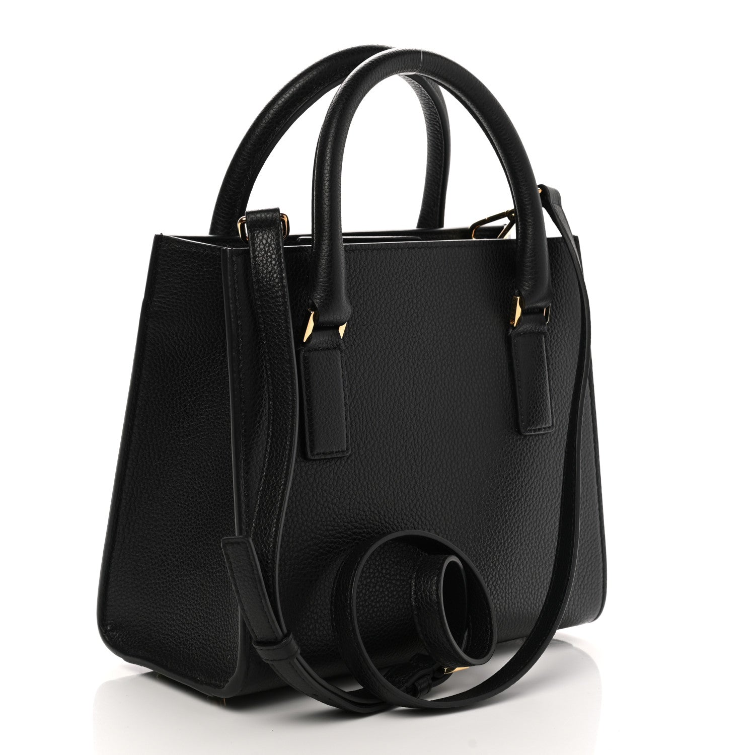 Versace Grainy Calfskin Virtus Top Handle Tote Black 2 of 10