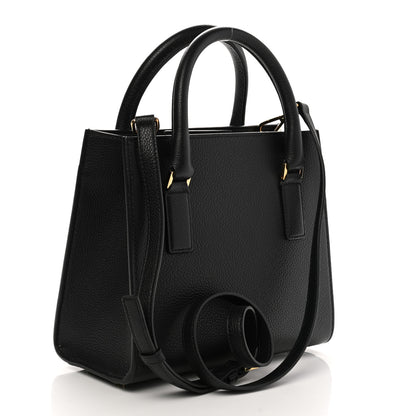 Versace Grainy Calfskin Virtus Top Handle Tote Black 2 of 10