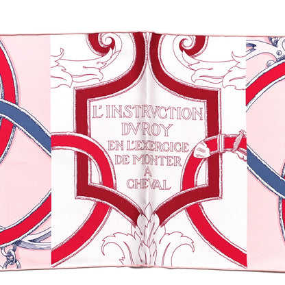 Hermes Silk L'Instruction Du Roy Muffler Rose White Bordeaux 3 of 5