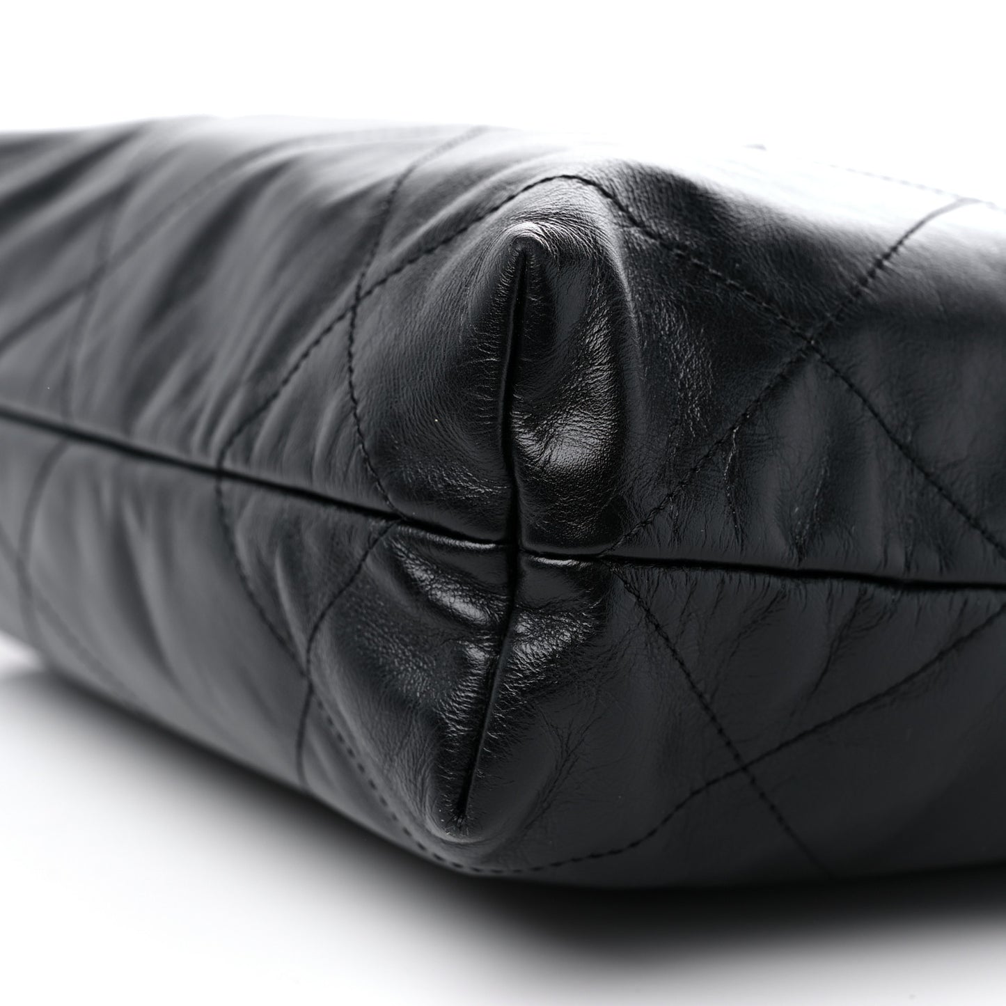 Shiny Calfskin Quilted Small Chanel 22 So Black