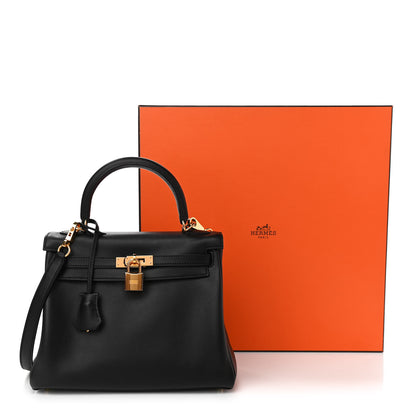 Hermes Swift Kelly Retourne 25 Black 14 of 14