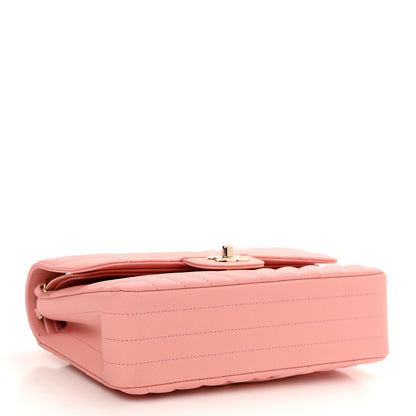 Chanel Caviar Chevron Quilted Small Double Flap Pink 4 of 10