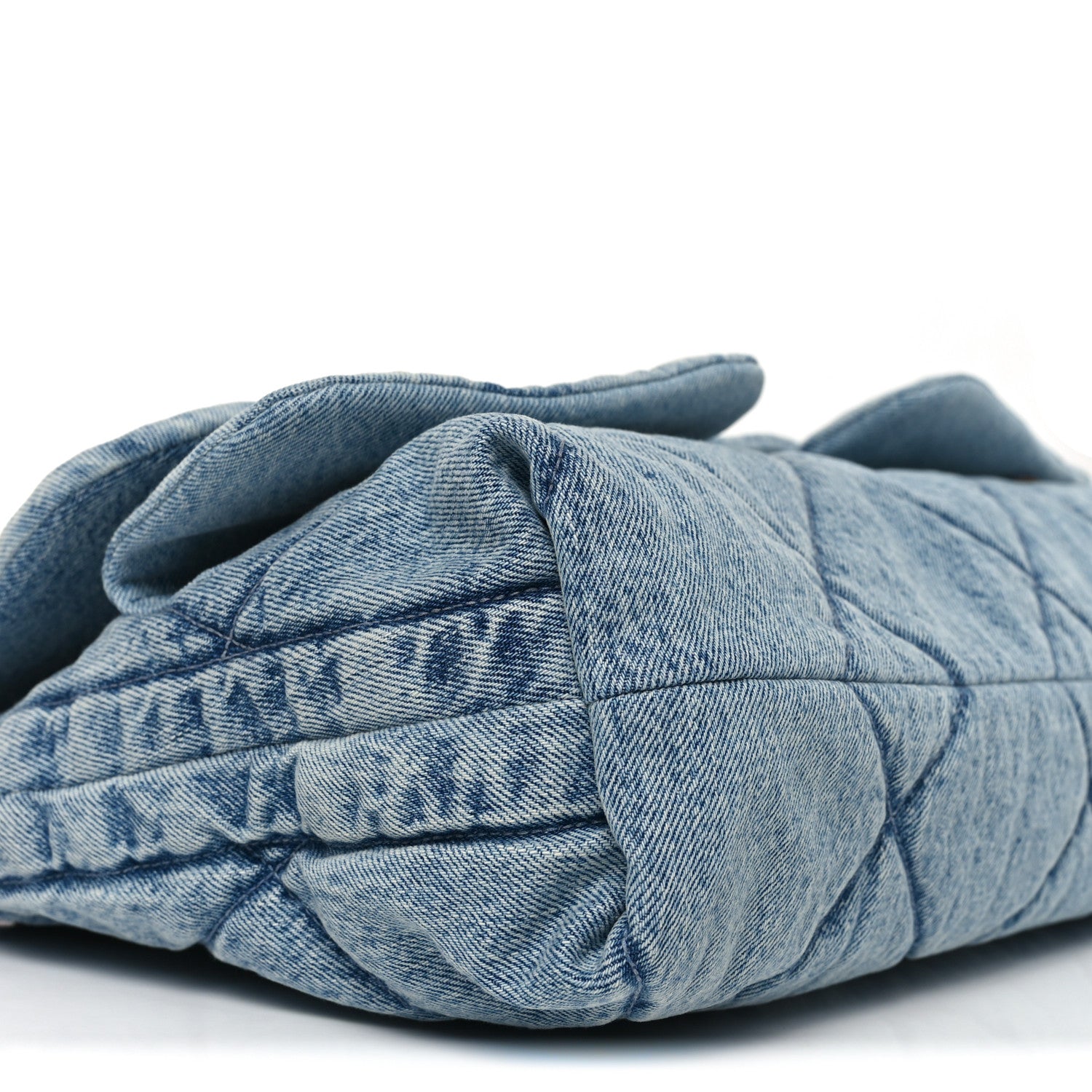 Chanel Washed Denim Quilted Maxi Flap Bag Blue 9 of 11