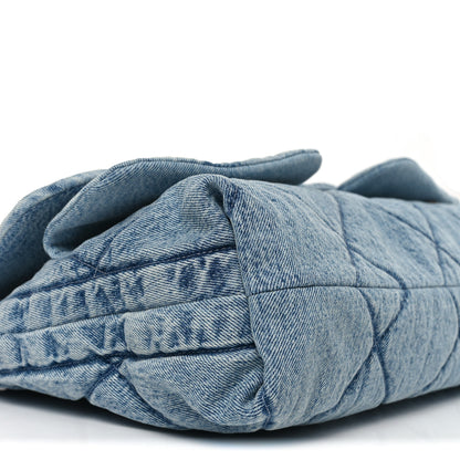 Chanel Washed Denim Quilted Maxi Flap Bag Blue 9 of 11