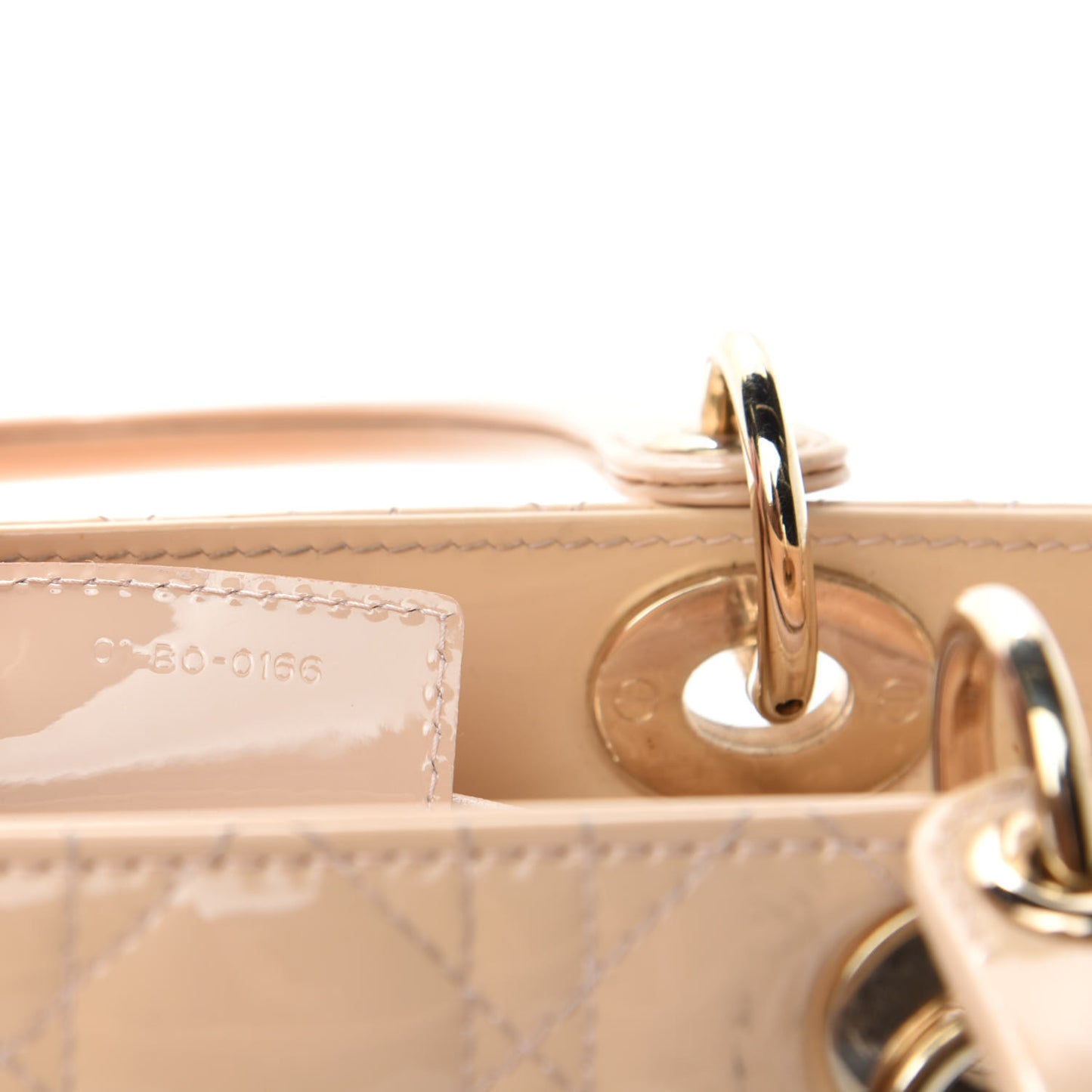 Patent Cannage Medium Lady Dior Beige