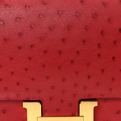 Hermes Ostrich Constance 24 Rouge Vif 8 of 16