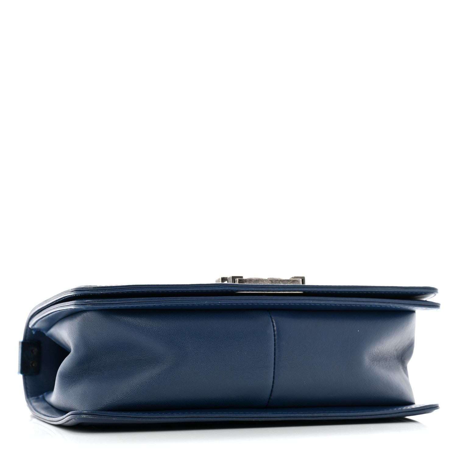 Chanel Calfskin Chevron Quilted Medium Boy Flap Dark Navy Blue 4 of 12