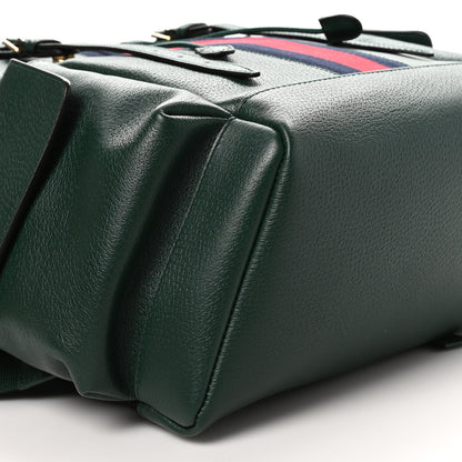 Gucci Grained Calfskin Medium Ophidia Double Buckle Backpack Green 9 of 11