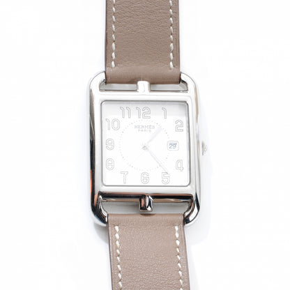 Hermes Stainless Steel Swift 29mm Cape Cod Double Tour Quartz Watch Etoupe 1 of 10