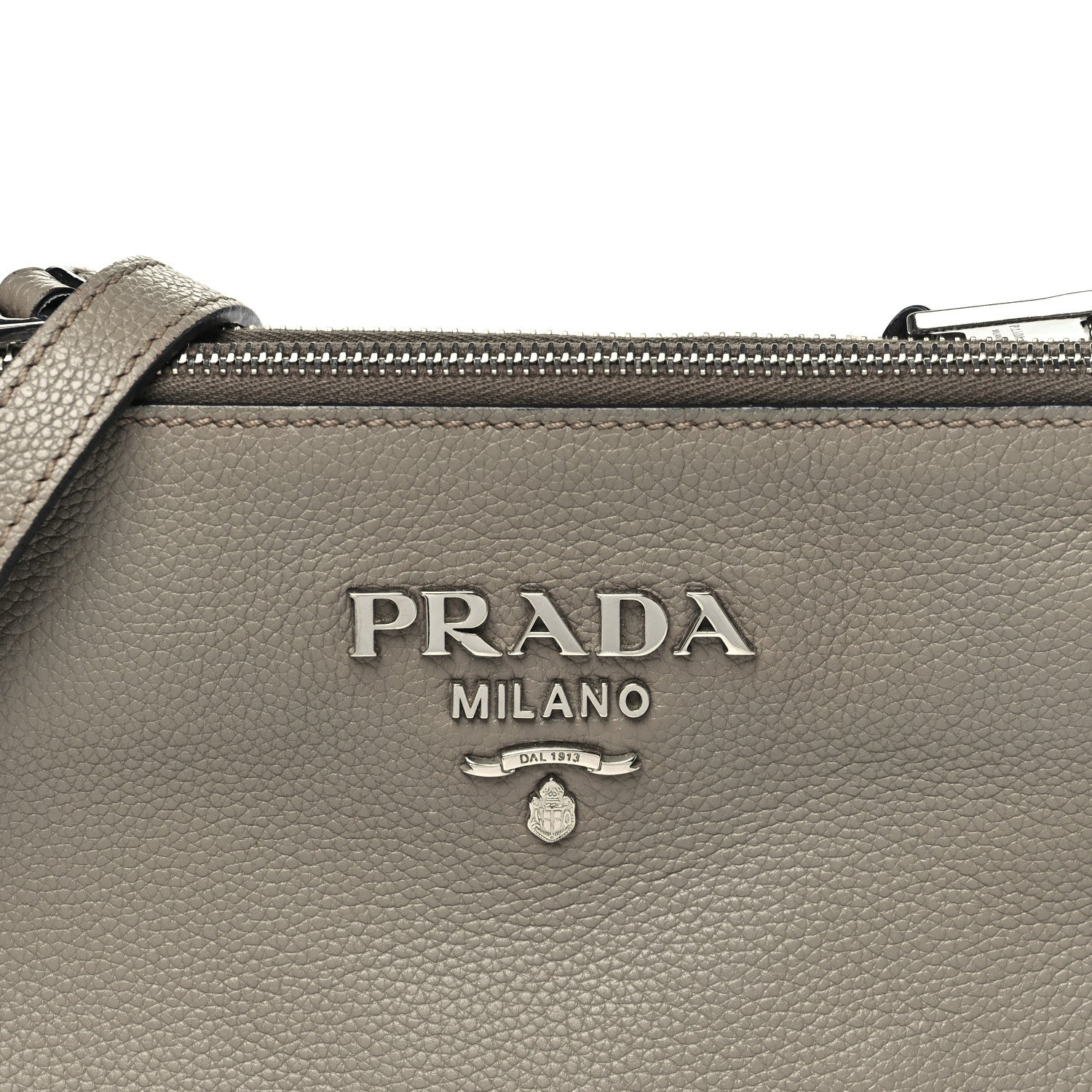 Prada Vitello Phenix Double Zip Crossbody Bag Argilla 8 of 12