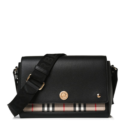 Burberry Grainy Calfskin Vintage Check Note Crossbody Bag Black 1 of 10