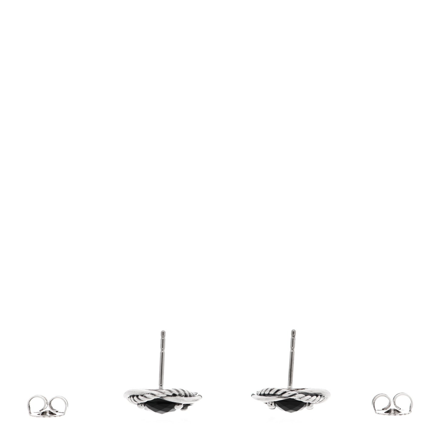 Sterling Silver Black Onyx 7mm Infinity Earrings