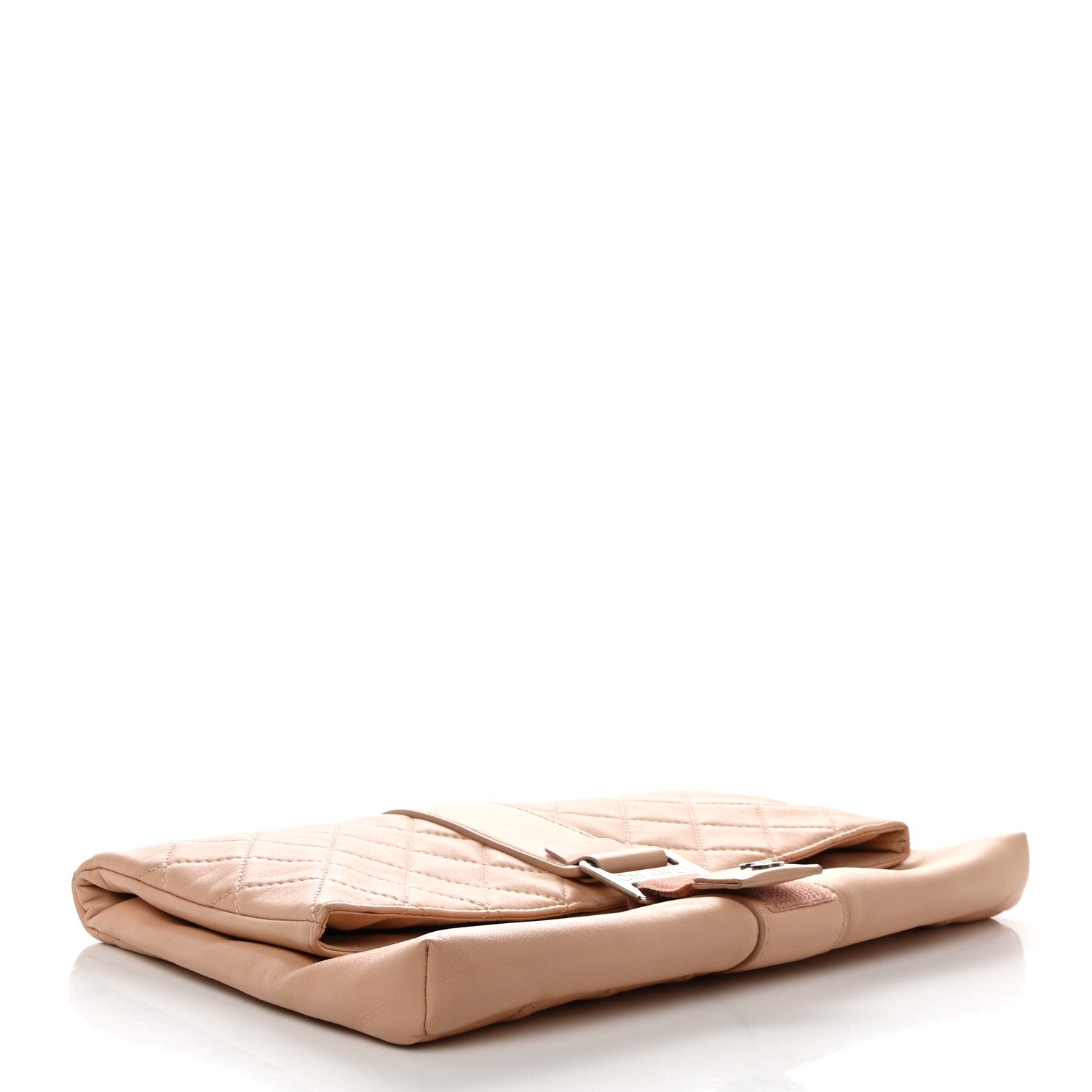 Chanel Lambskin Quilted Grip Clutch Nude 4 of 7