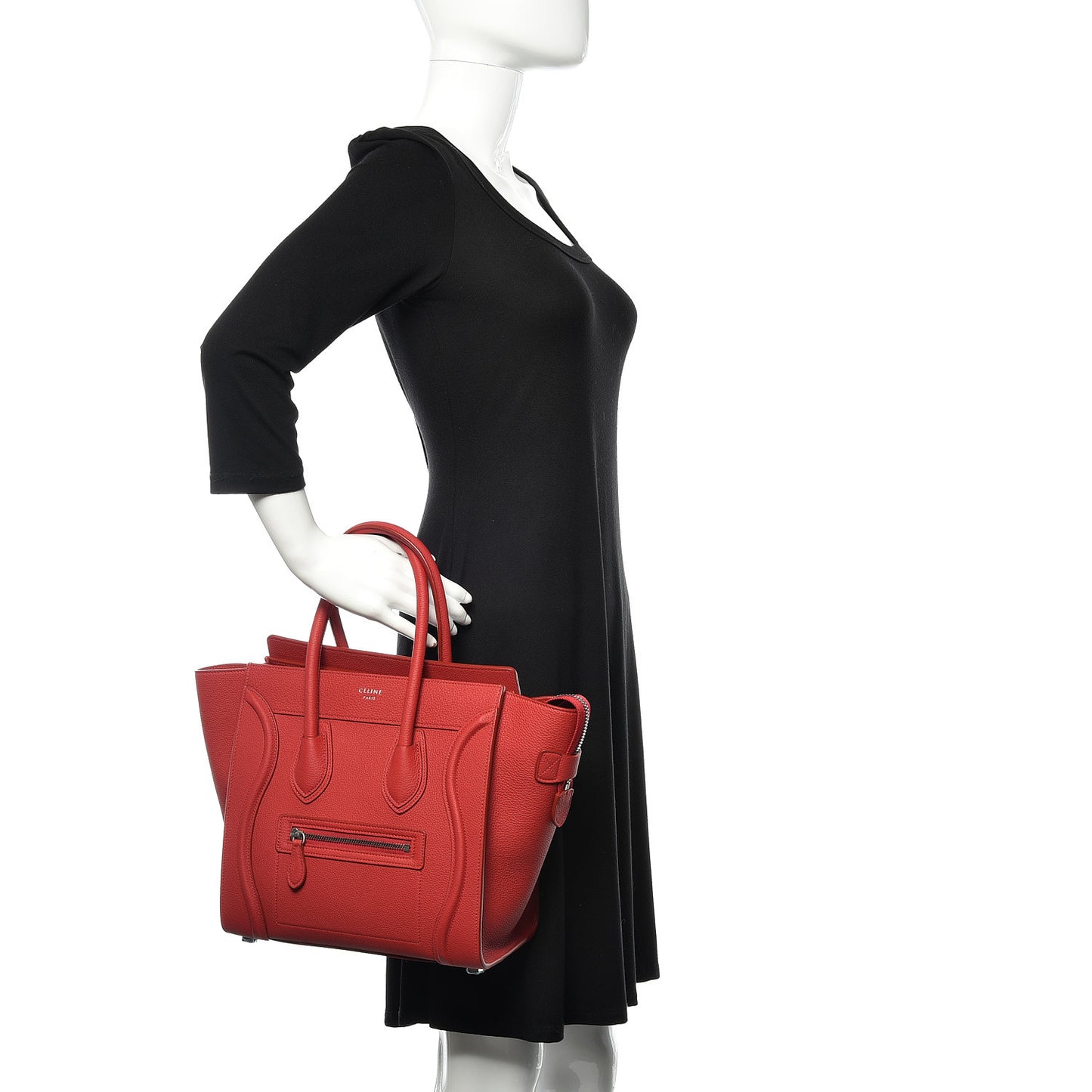 Drummed Calfskin Micro Luggage Red