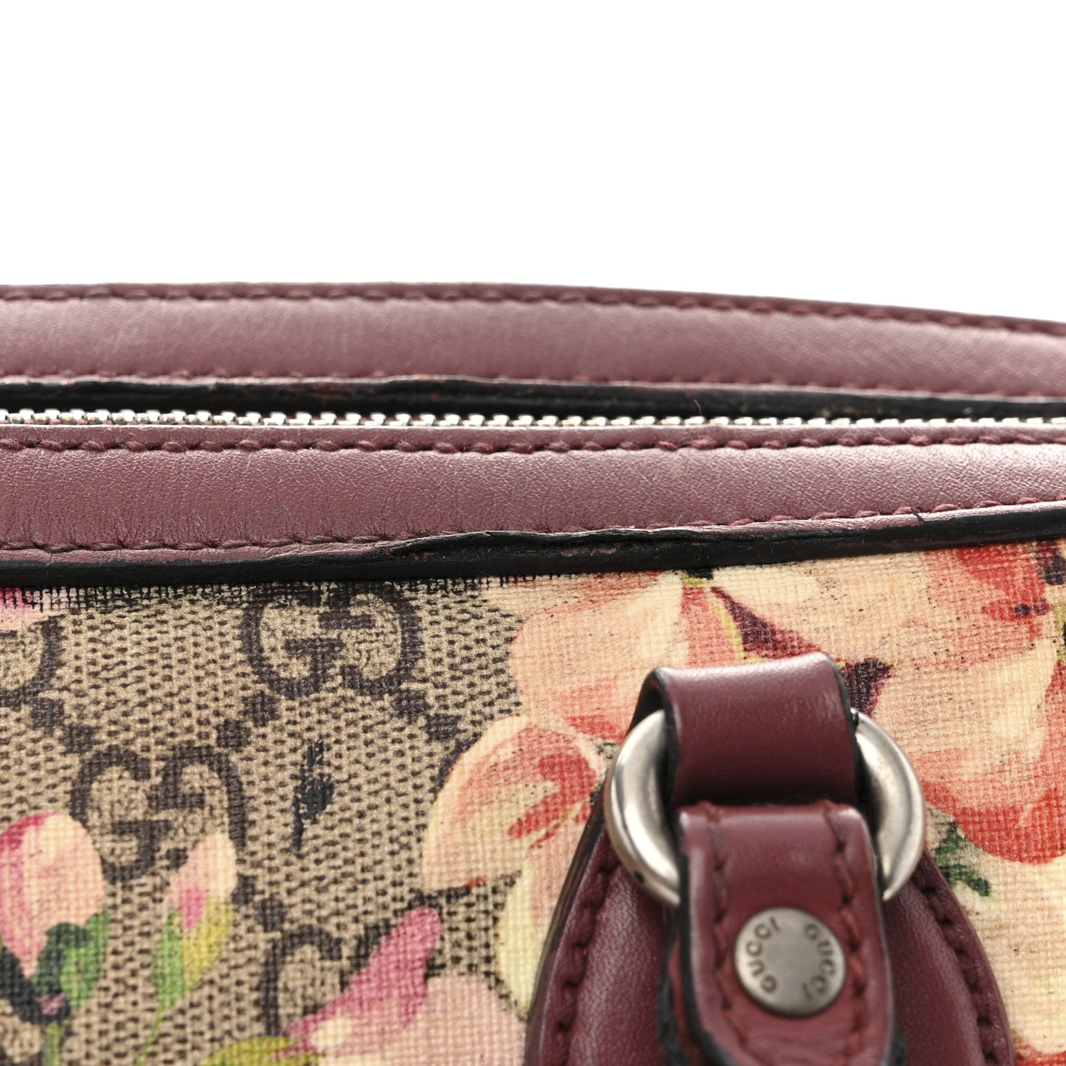 Gucci GG Supreme Monogram Blooms Small Boston Beige Multicolor Dry Rose 16 of 19
