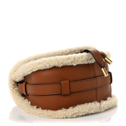 Chloe Calfskin Shearling Small Marcie Saddle Bag Bag Tan 3 of 7