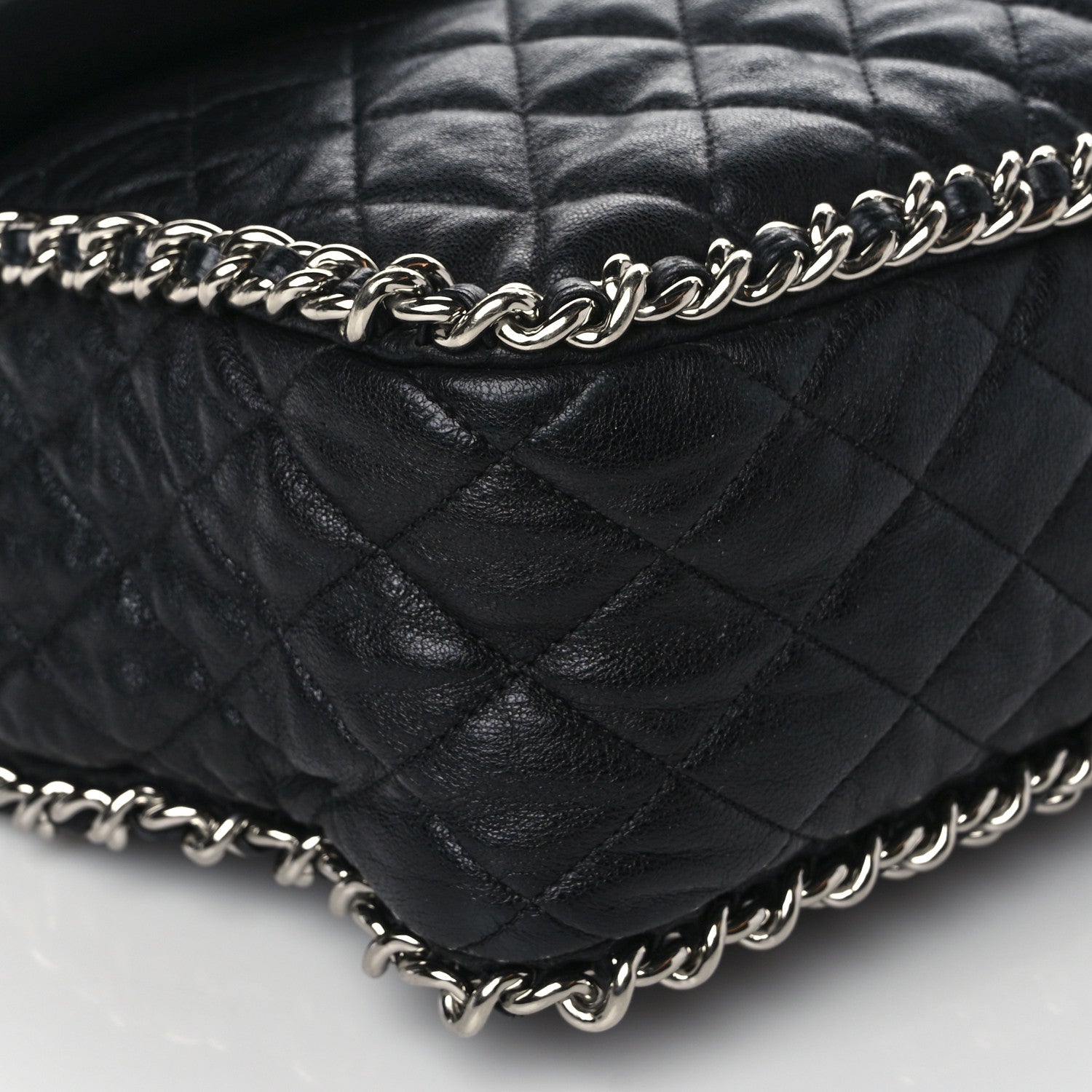 Chanel Washed Lambskin Quilted Maxi Chain Around Flap Black 8 of 10