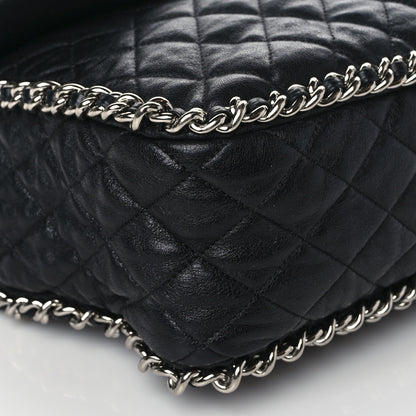 Chanel Washed Lambskin Quilted Maxi Chain Around Flap Black 8 of 10