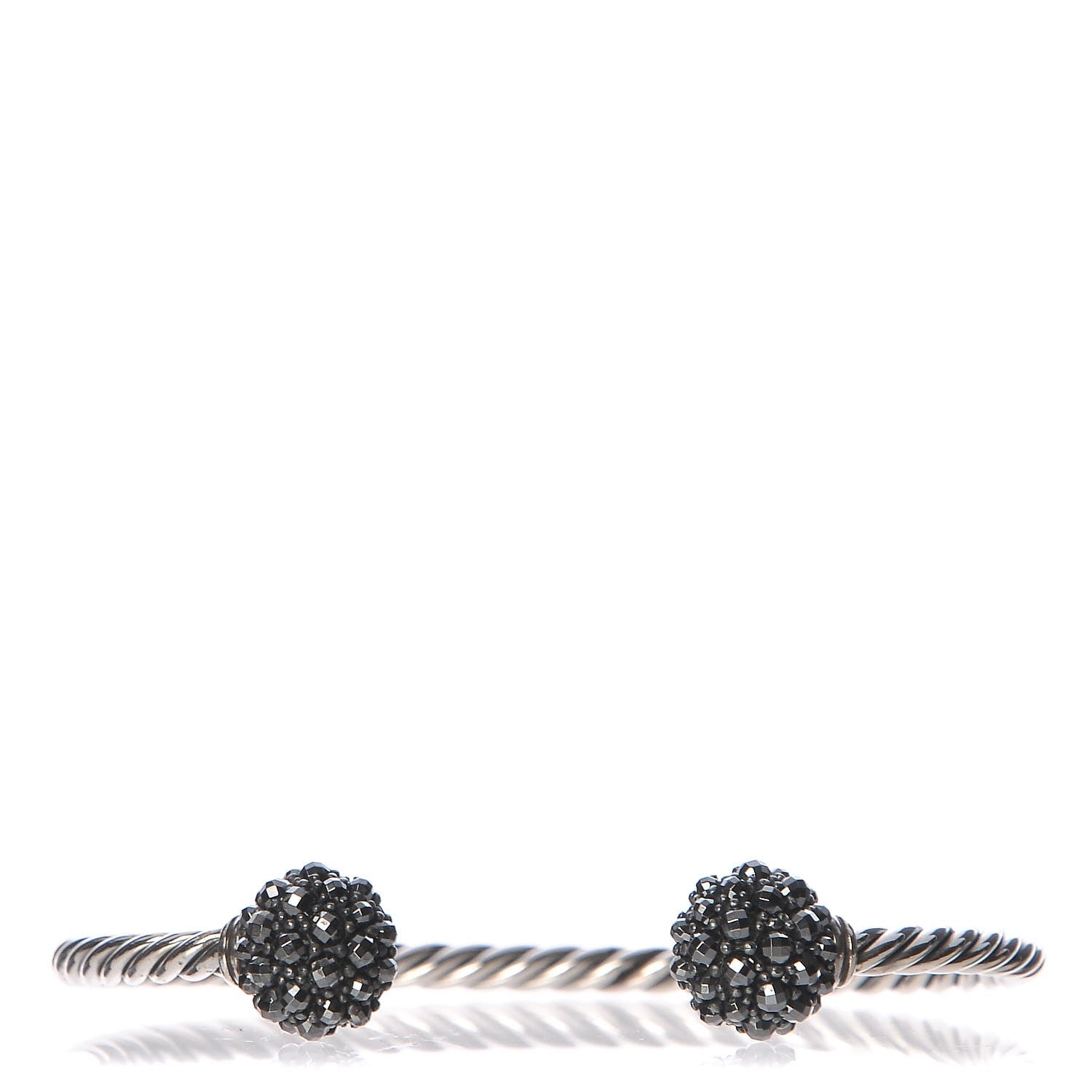 David Yurman Sterling Silver Hematite Osetra Cuff Bracelet 1 of 6