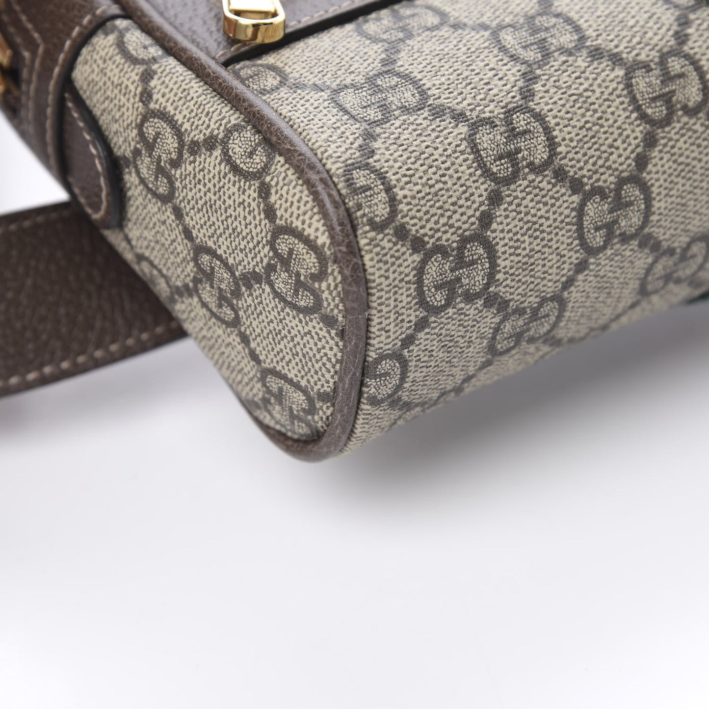 GG Supreme Monogram Web Small Ophidia Belt Bag 75 30 Dark Brown