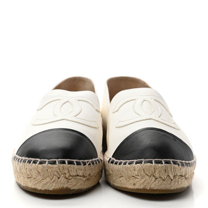 Chanel Lambskin CC Espadrilles 39 White Black 2 of 9