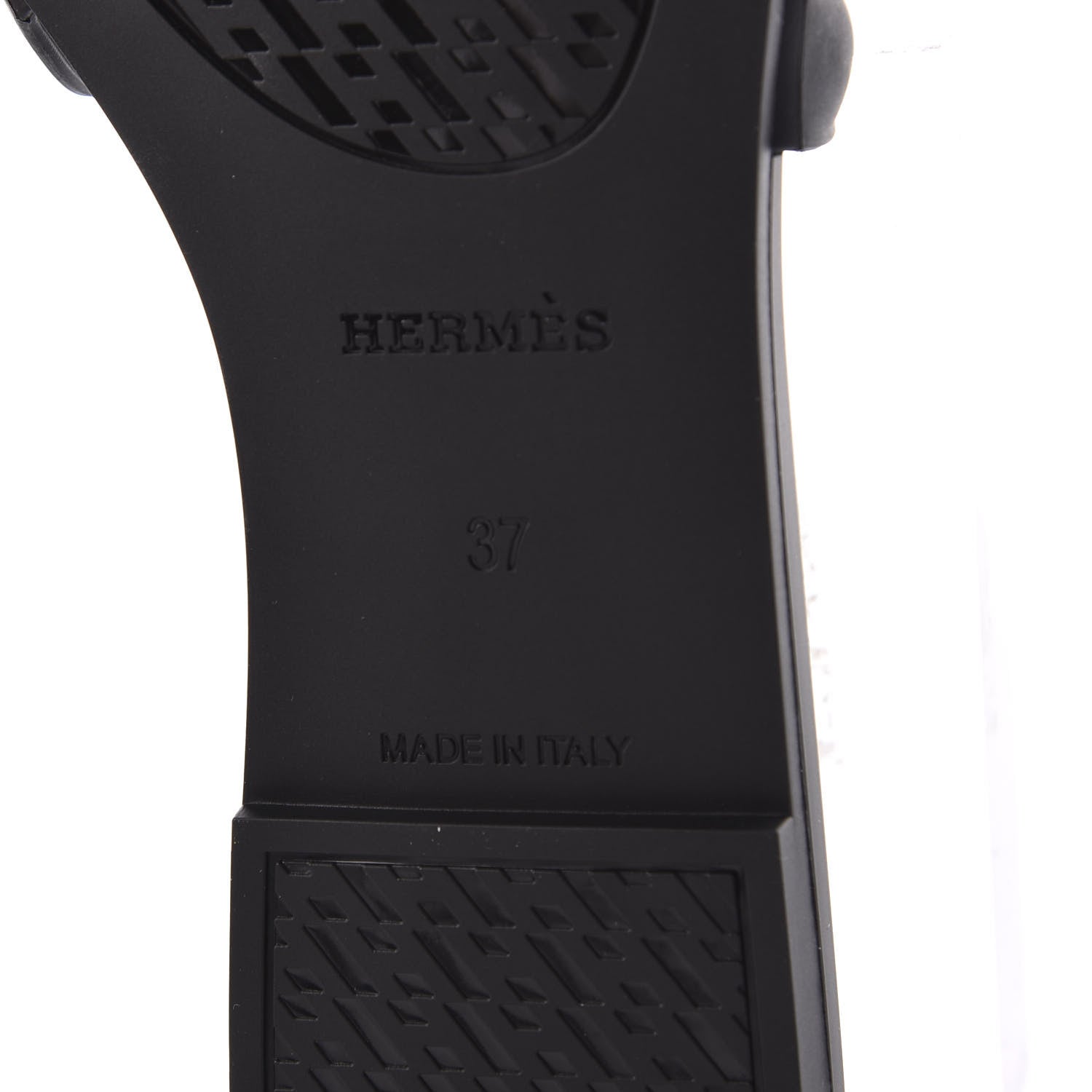 Hermes Rubber Aloha Sandals 37 Black 8 of 9