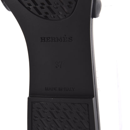 Hermes Rubber Aloha Sandals 37 Black 8 of 9