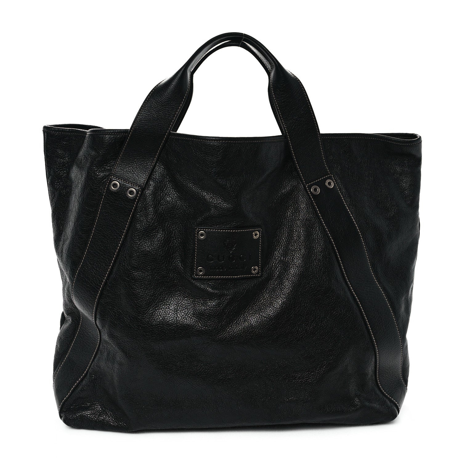 Gucci Leather Large Tote Unisex Black 1 of 11