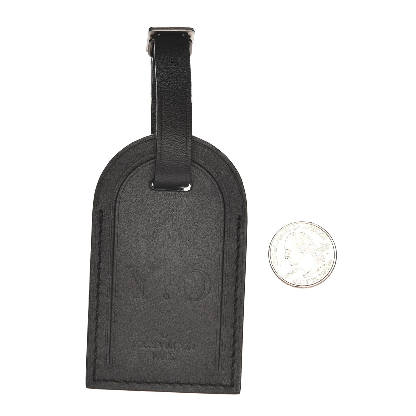 Calfskin Luggage Tag Black