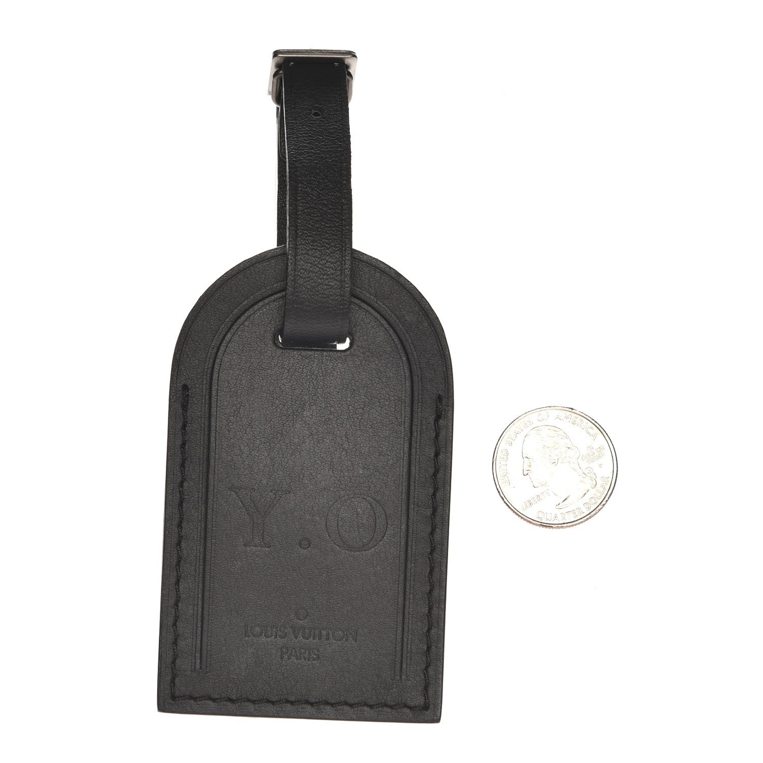 Louis Vuitton Calfskin Luggage Tag Black 2 of 4