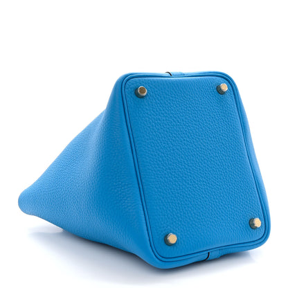 Hermes Taurillon Clemence Picotin Lock 18 PM Bleu Zanzibar 4 of 11