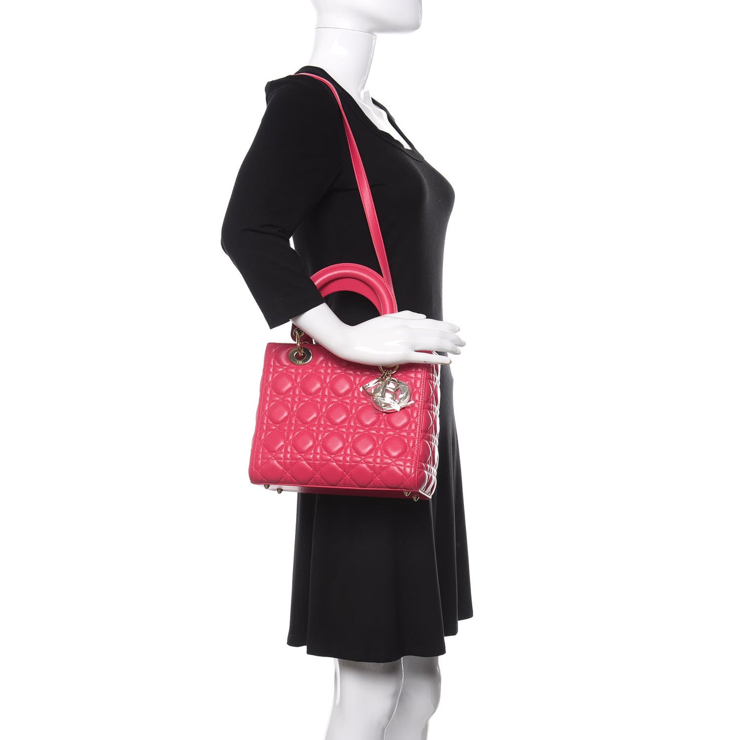 Lambskin Cannage Medium Lady Dior Pink