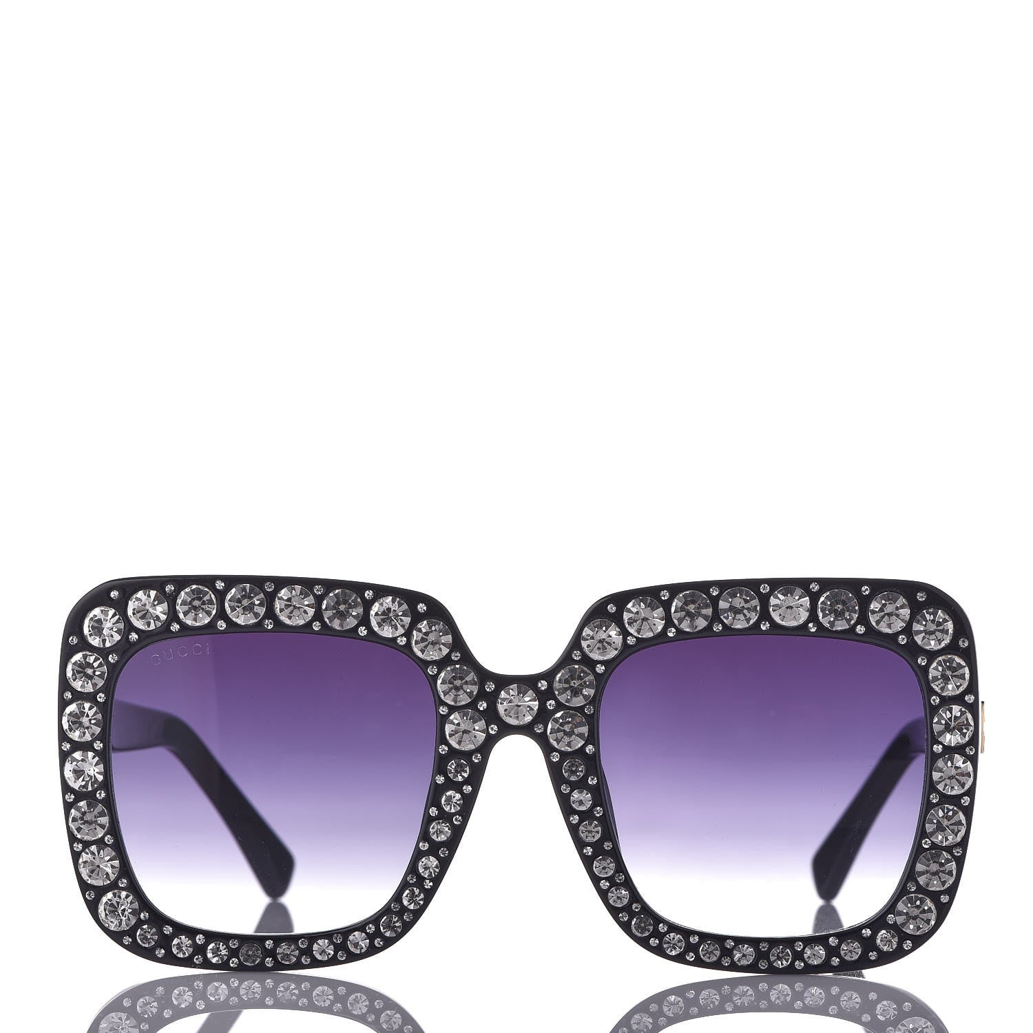Gucci Acetate Crystal Oversize Sunglasses GG0148S Black 2 of 8