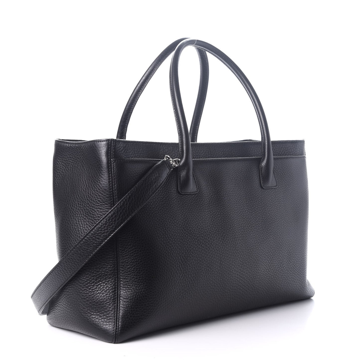 Calfskin XL Cerf Executive Shopper Tote Black