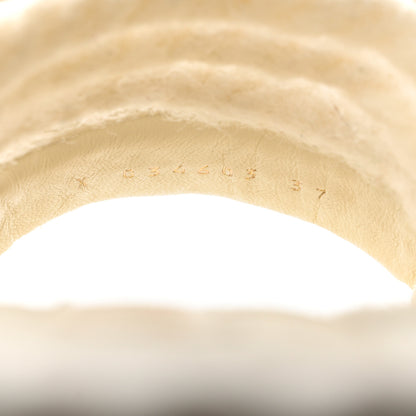 Chanel Cord Lambskin Quilted Logo Mules 37 Ivory 7 of 8