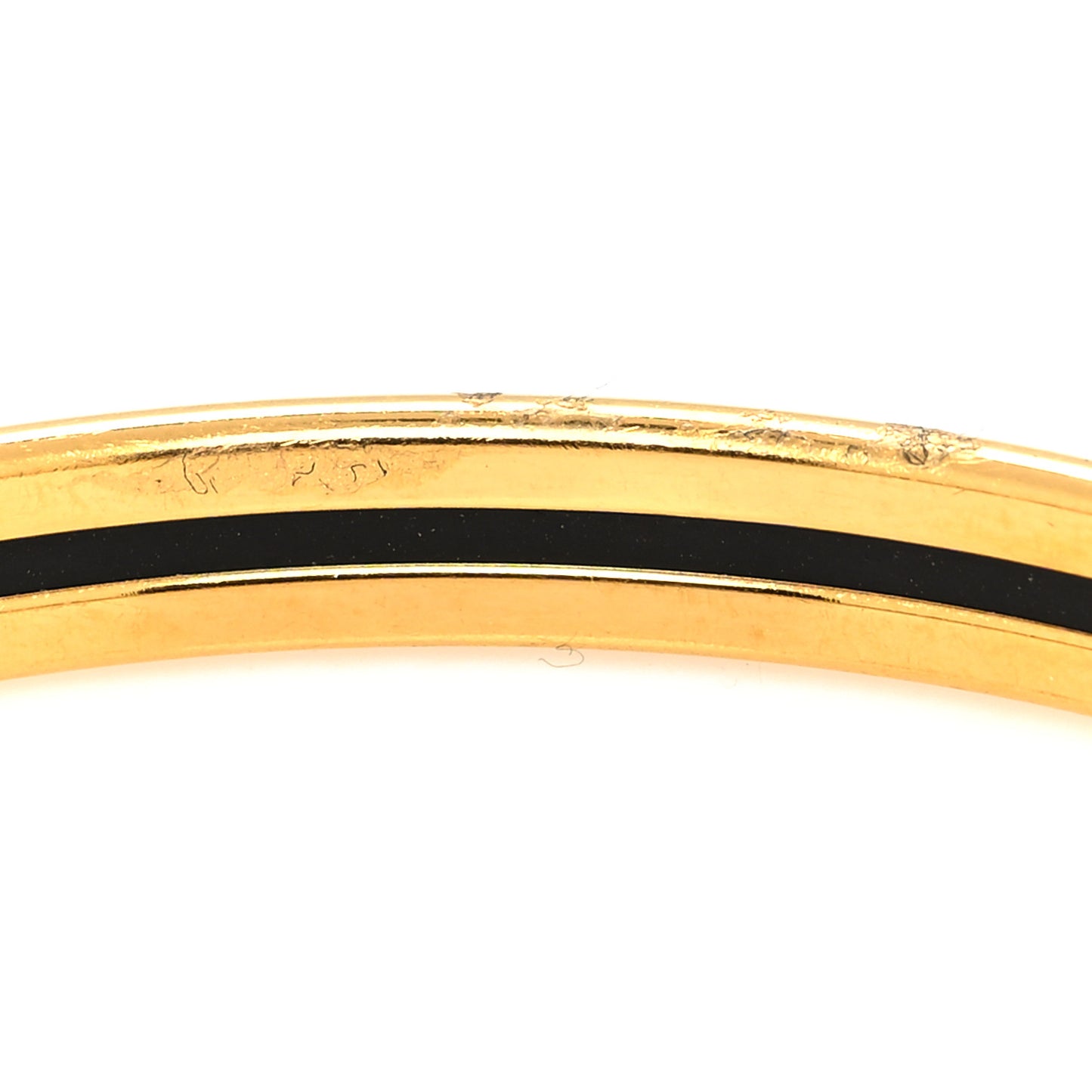 Enamel Printed Extra Narrow Printed Bracelet 65 Black