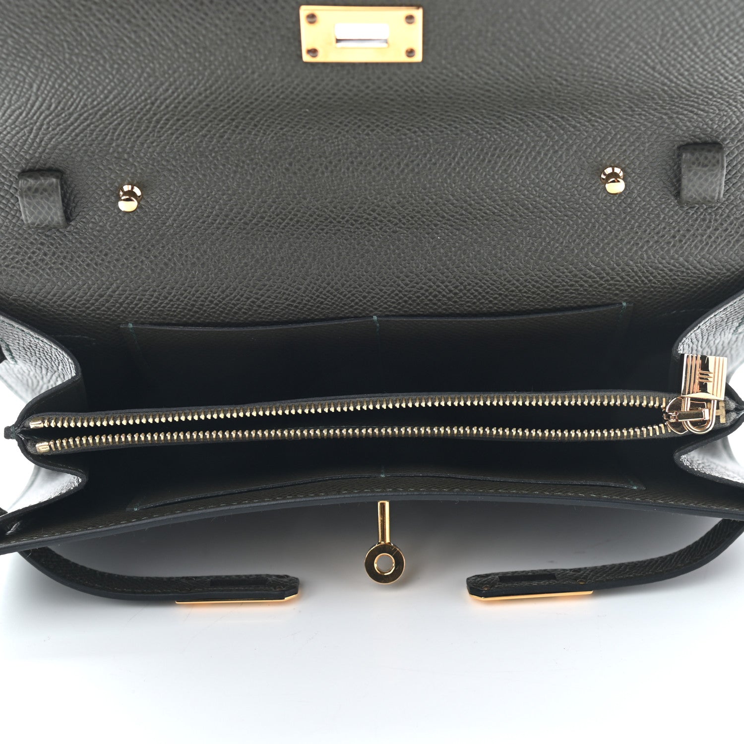 Hermes Epsom Kelly Wallet To Go Vert De Gris 5 of 8