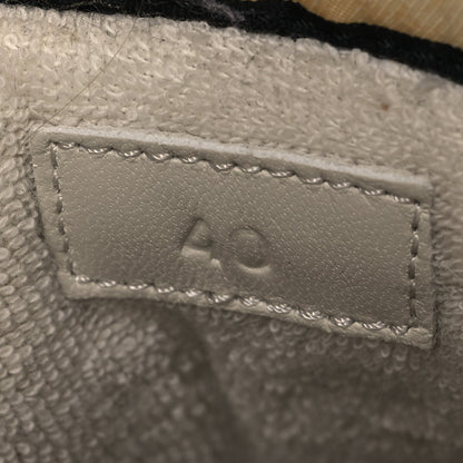 Gucci Calfskin Lame GG Monogram Web Womens Screener Sneakers 40 Gardenia Silver Dusty Milk White 10 of 14