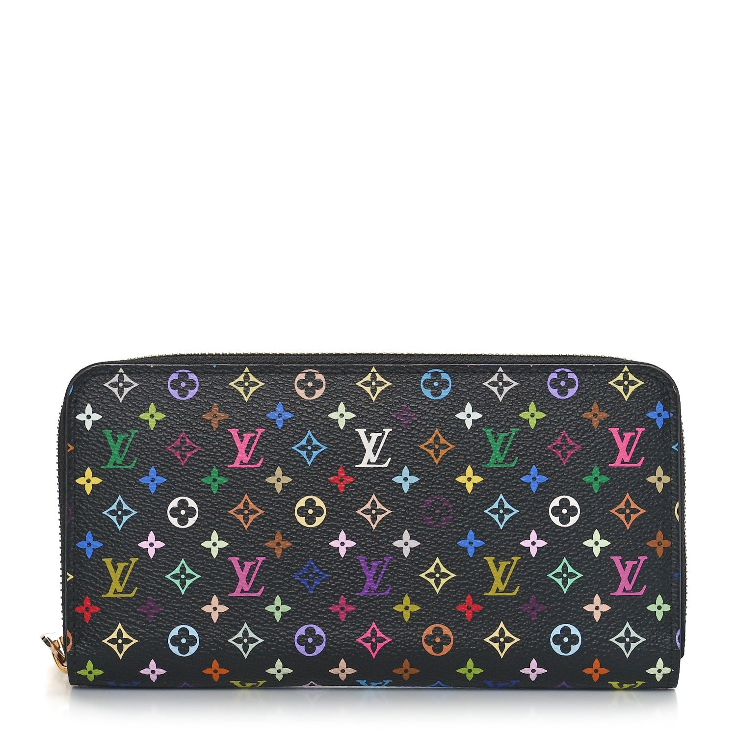 Louis Vuitton Monogram Multicolor Zippy Wallet Black Grenade 1 of 9