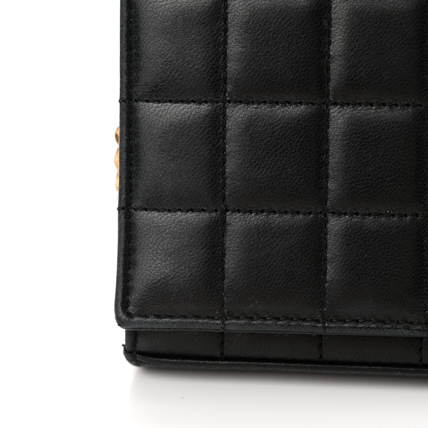 Saint Laurent Lambskin Carre Quilted Cassandre Chain Wallet Black 20 of 23