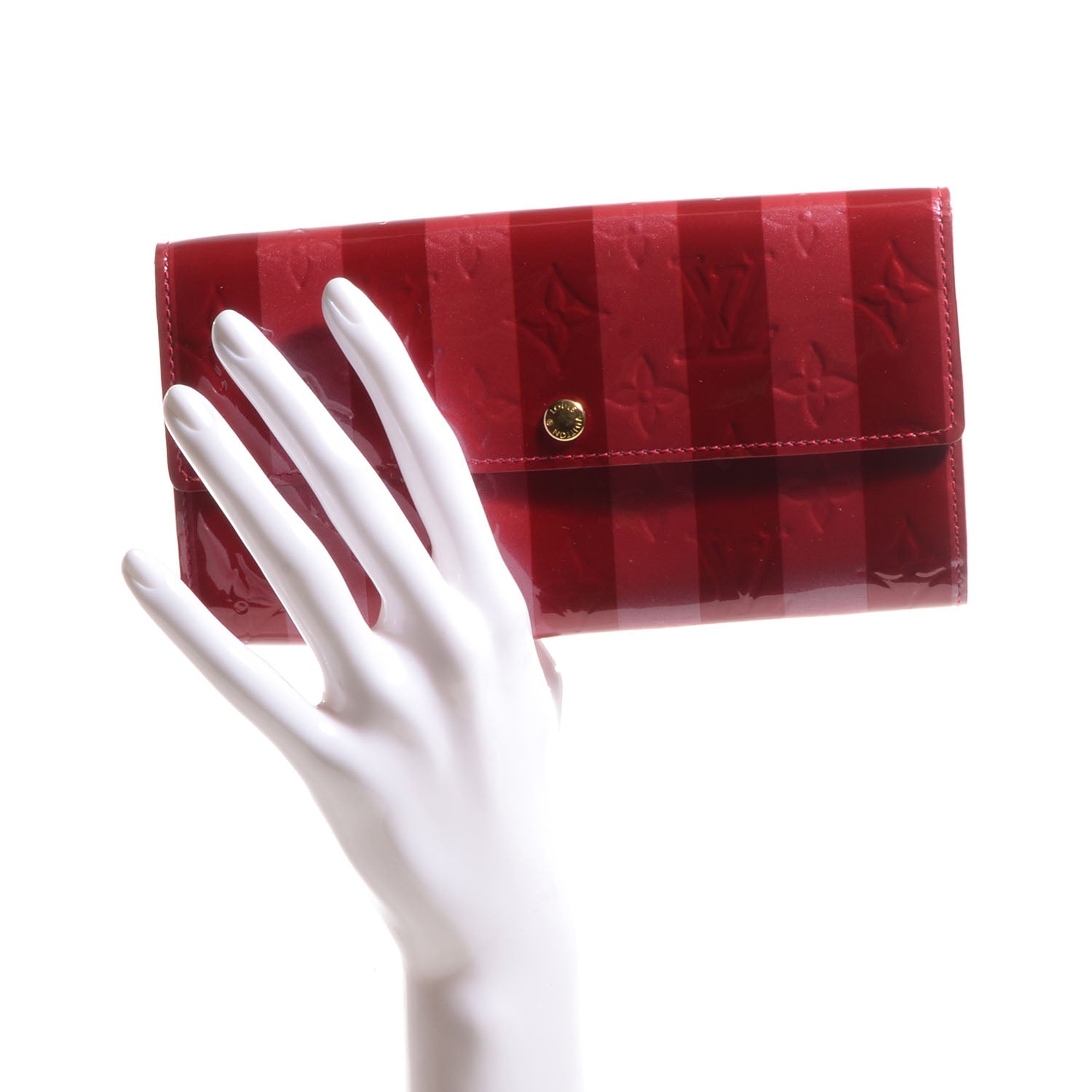 Louis Vuitton Vernis Rayures Sarah Wallet Pomme D'Amour 2 of 9