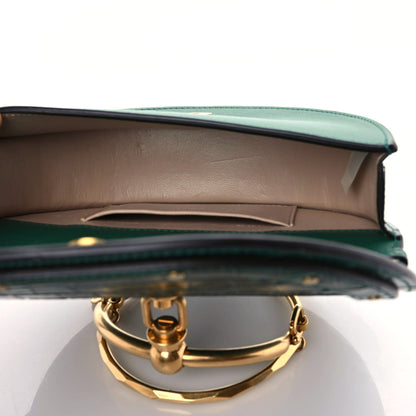 Chloe Calfskin Crocodile Embossed Small Nile Bracelet Minaudiere Bag Woodsy Green 6 of 11